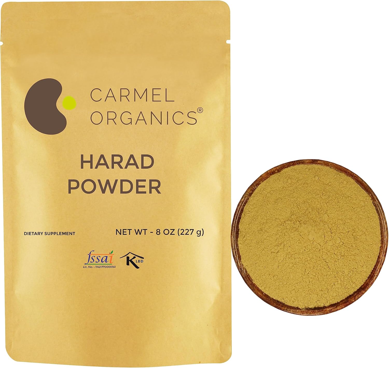 CARMEL ORGANICS HaradHaritaki – Polvo de fruta de 8 onzas o 0.5 libras8.01 oz (paquete de 1)  Natural  Sin conservantes añadidos  Sin OMG