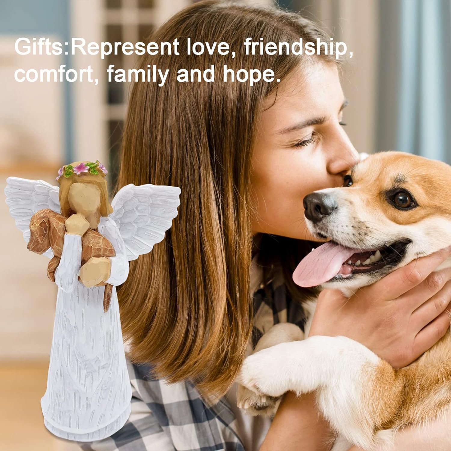 QWTMKTE Angel of Friendship – Regalos conmemorativos para perros, regalos para perros fallecidos, regalo de recuerdo para un dueño de mascota
