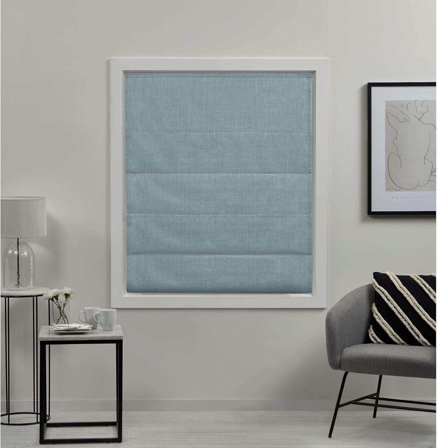 Exclusive Home – Persiana Acadia total blackout estilo romana, 27×64, aguamarina