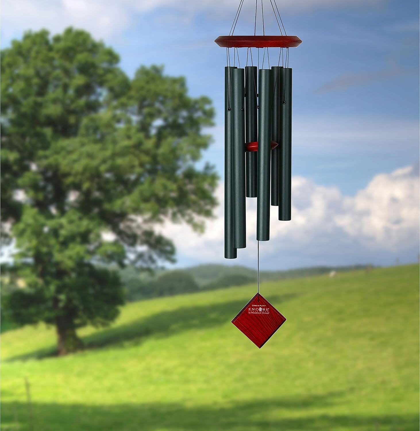 Woodstock – Campanillas de viento para exteriores, decoración al aire libre para tu patio y porche delantero, decoración de jardín (27 pulgadas),