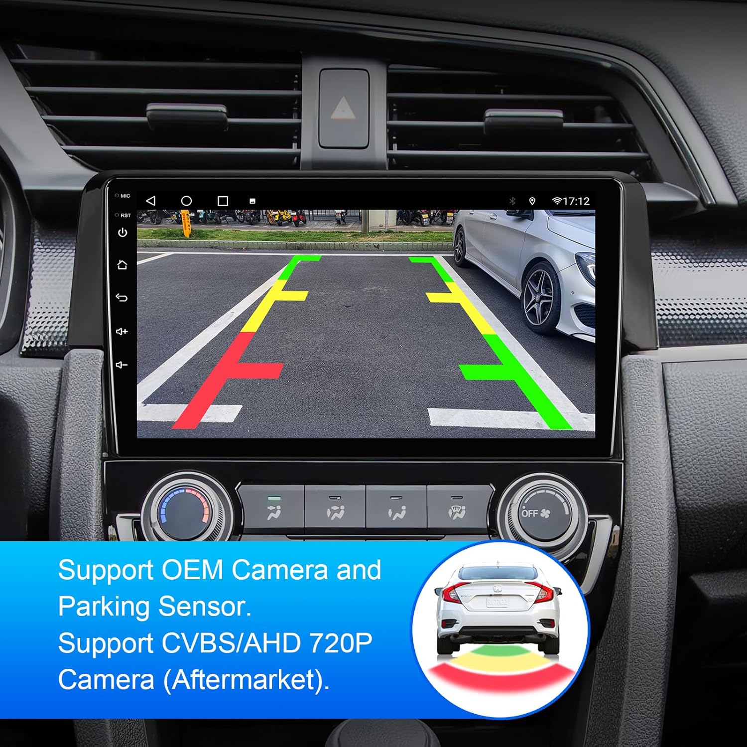 9 inches Android 10 Double Din Car Stereo for Honda Civic 2016, 2017, 2018, 2019, 2020 IPS Touchscreen Screen Car Radio with Carplay & Android Auto