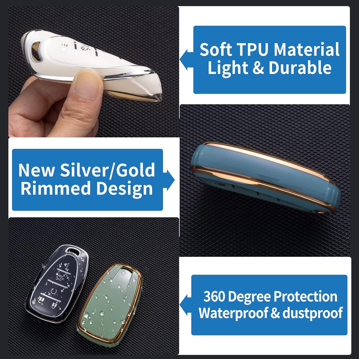 Compatible con funda para llavero Chevy con cordón de cuero, funda de protección para llave de automóvil para Chevrolet Equinox Malibu Camaro