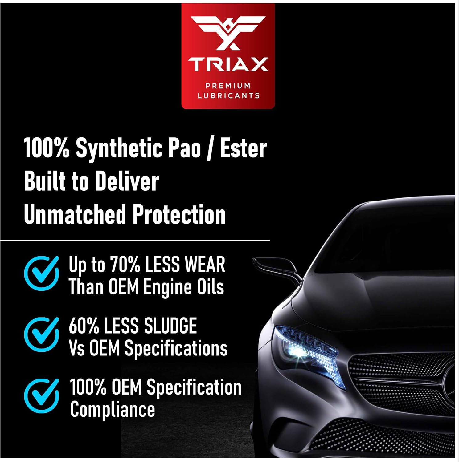 TRIAX Euro VX 5W-30 Full Synthetic Ester, compatible con VW 507.00504.00, VW Audi 502.00, 505.01, BMW LL-04, Porsche C30, ACEA C3, Mercedes 229.51,