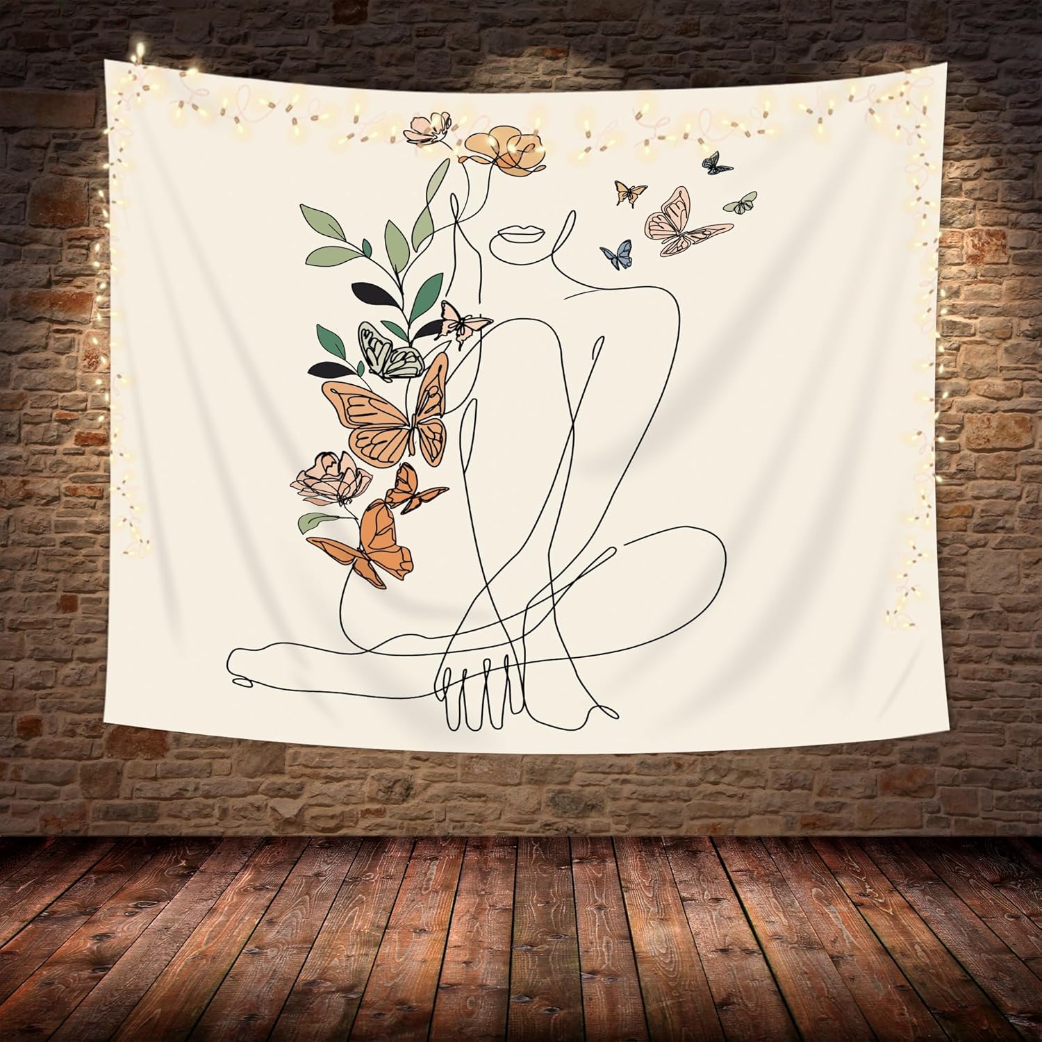 SVBright Tapiz abstracto para colgar en la pared de tela de mariposa para mujer, 59 pulgadas de ancho x 51 pulgadas de alto, moderno de mediados de