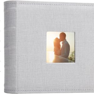 Vienrose Álbum de fotos de 4 x 6 pulgadas, 200 fotos, cubierta de marco de lino con áreas de notas, libro de fotos de gran capacidad, libro de fotos Vienrose Álbum de fotos de 4 x 6 pulgadas, 200 fotos, cubierta de marco de lino con áreas de notas, libro de fotos de gran capacidad, libro de fotos