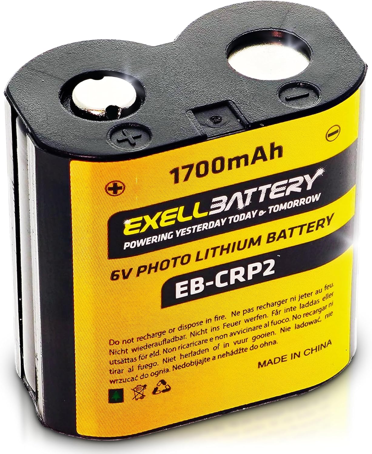 EXELL CR-P2 6V 1700mAh (mayor capacidad en el mercado) Batería de litio compatible con cámaras digitalesanalógicas, accesorios
