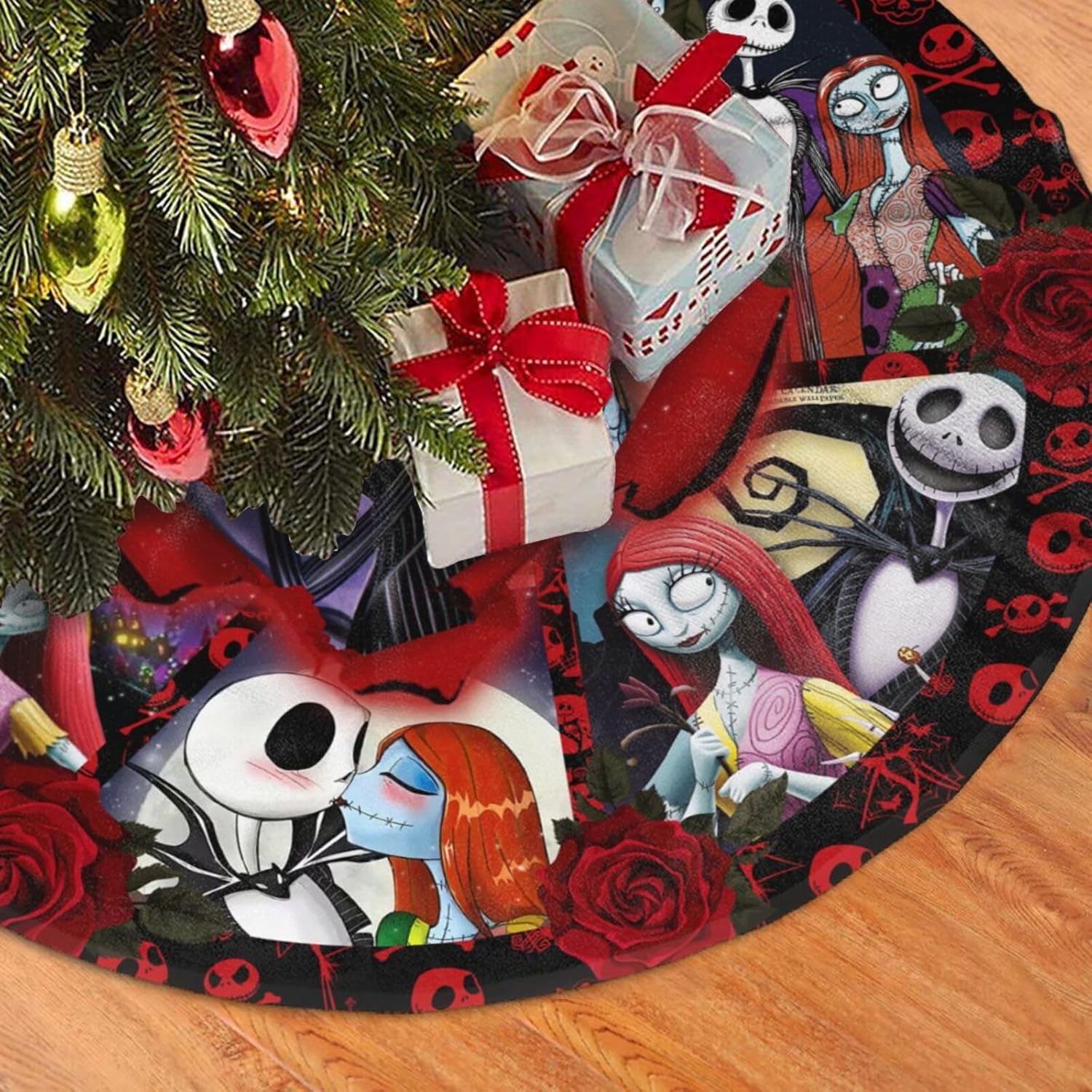 Falda de árbol de Navidad, tapete redondo para puerta de piso, almohadilla redonda para decoración de árbol de Navidad, interiores y exteriores, 36