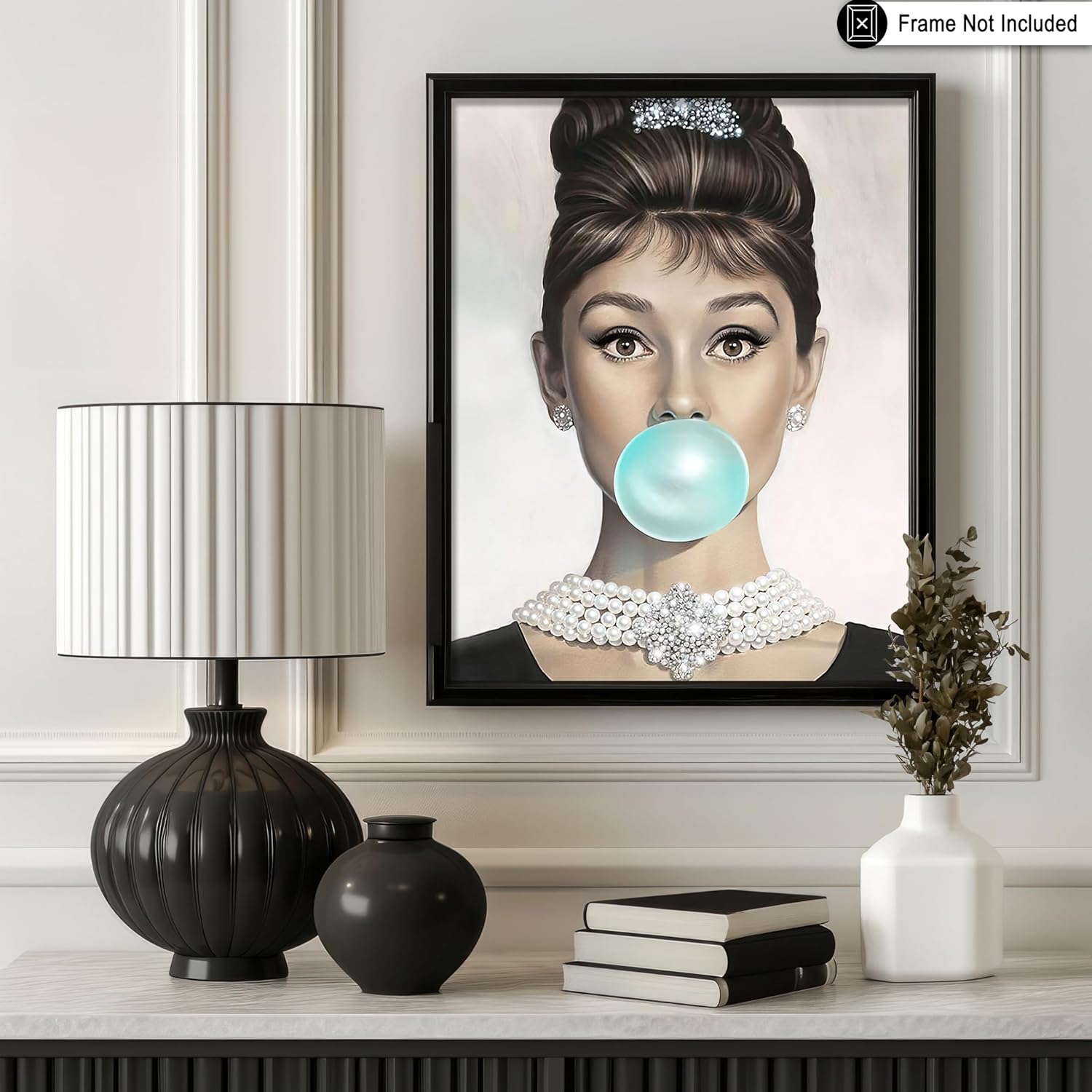 Poster Master Póster Audrey Hepburn  Estampado de goma de mascar  Arte de moda  Arte de joyería  Arte pop  Regalo para hombres y mujeres  Decoración