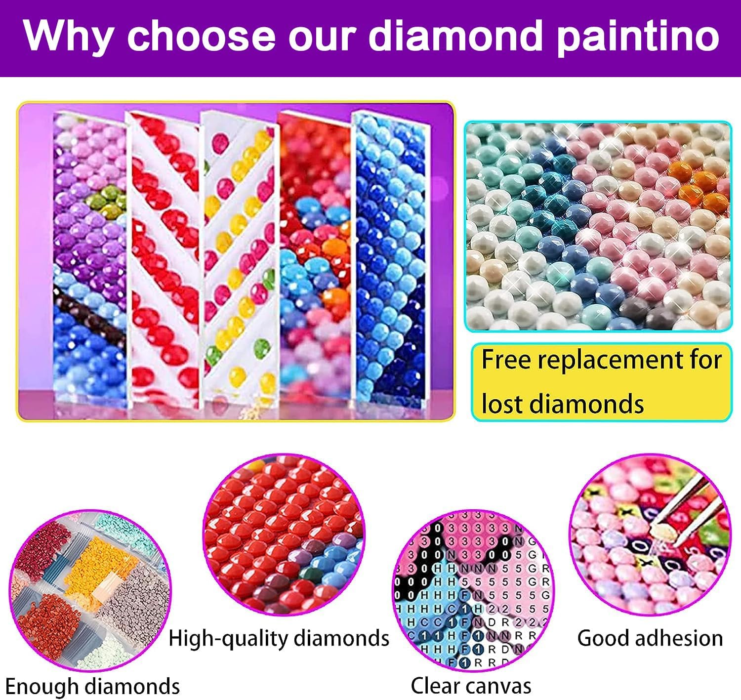 croshom Kits de arte de diamantes de elefante 5D, kits de pintura de diamantes lephant para adultos principiantes, pintura de bricolaje con
