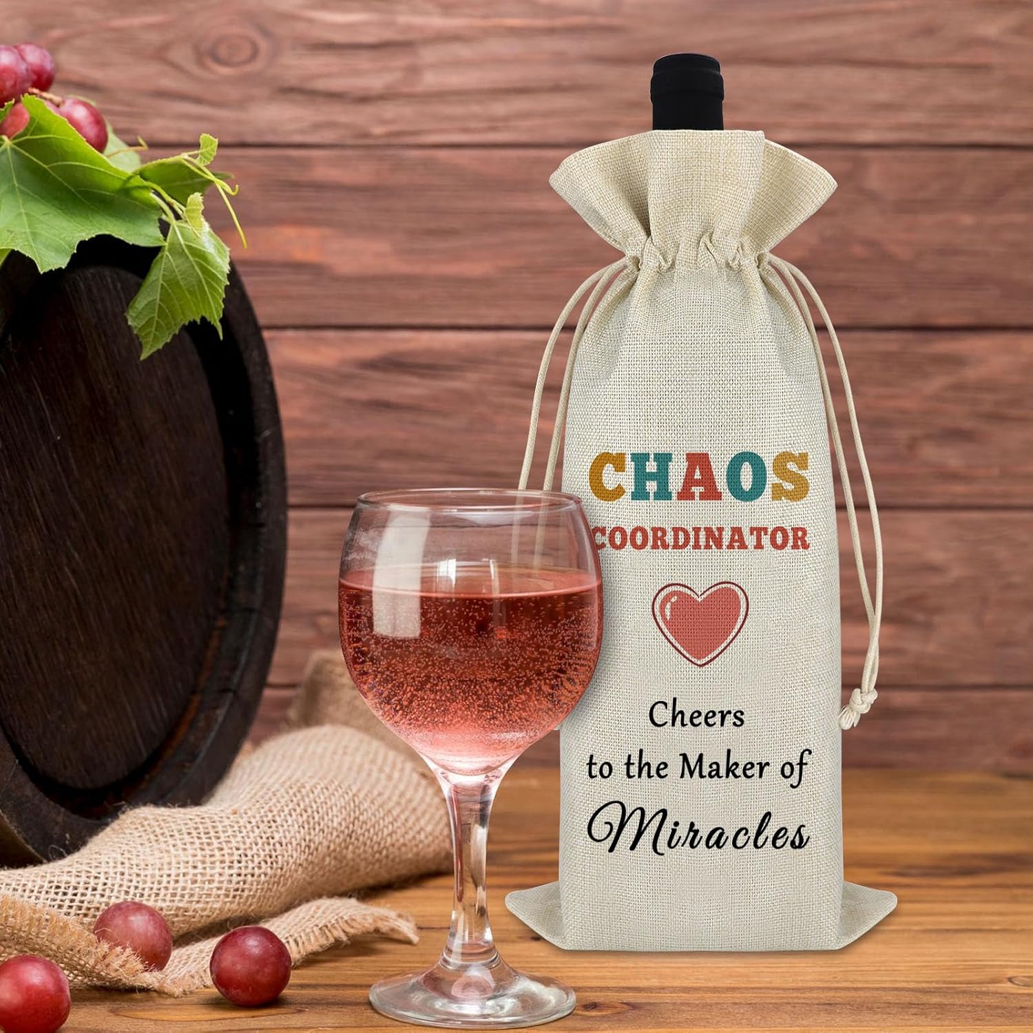 Regalos de oficina, regalo de agradecimiento para compañeros de trabajo, bolsa de vino para coordinador del caos, regalo de agradecimiento para