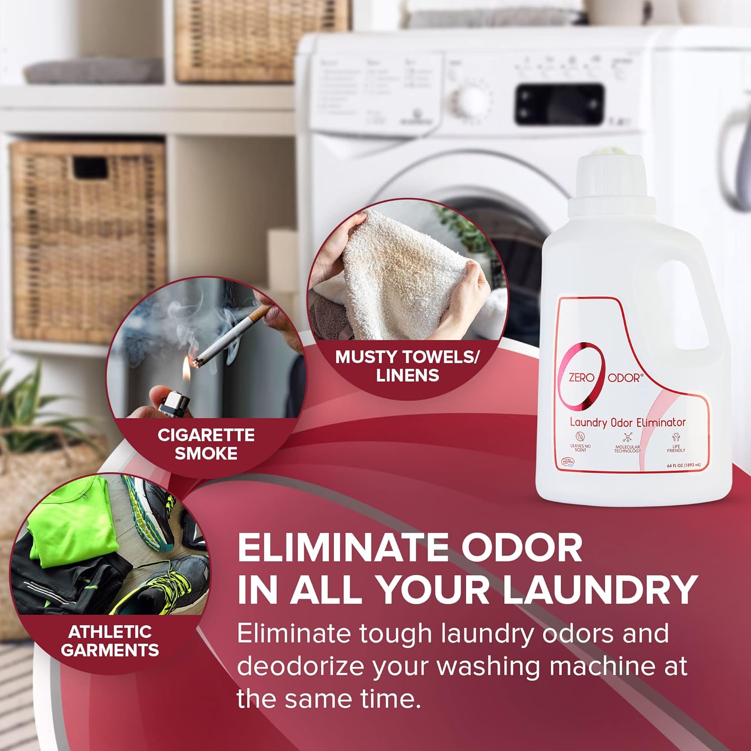 Zero Odor – Paquete de eliminador de olores y desodorante para ropa de cama de mascotas y ropa de entrenamiento sudorosa – (16 y 64 onzas)