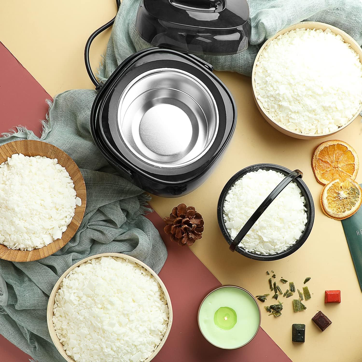 Hearth Harbor Derretidor eléctrico de cera para hacer velas olla pequeña de 16 onzas derretidor de cera de vela antiadherente para hacer velas - Imagen 4