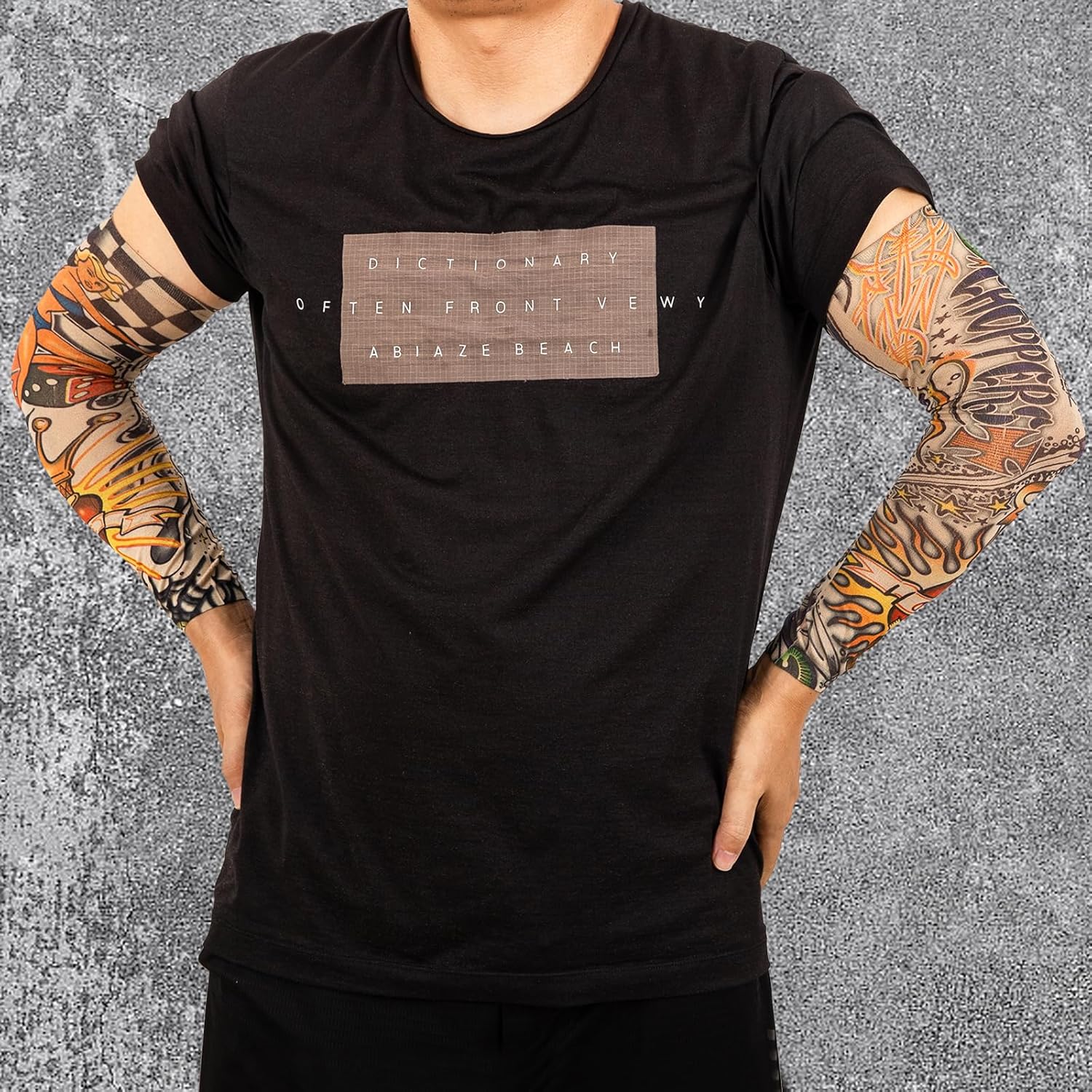 MKYSZLT Mangas de tatuaje para hombres y mujeres, juego de 6 piezas de mangas temporales de tatuaje, fundas de brazo de tatuaje falso, mangas de