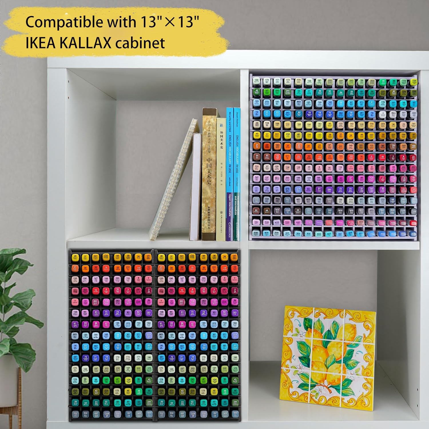 SANFURNEY Organizador de rotuladores para 240 marcadores, estante de almacenamiento de suministros de arte para manualidades, rotuladores de arte de
