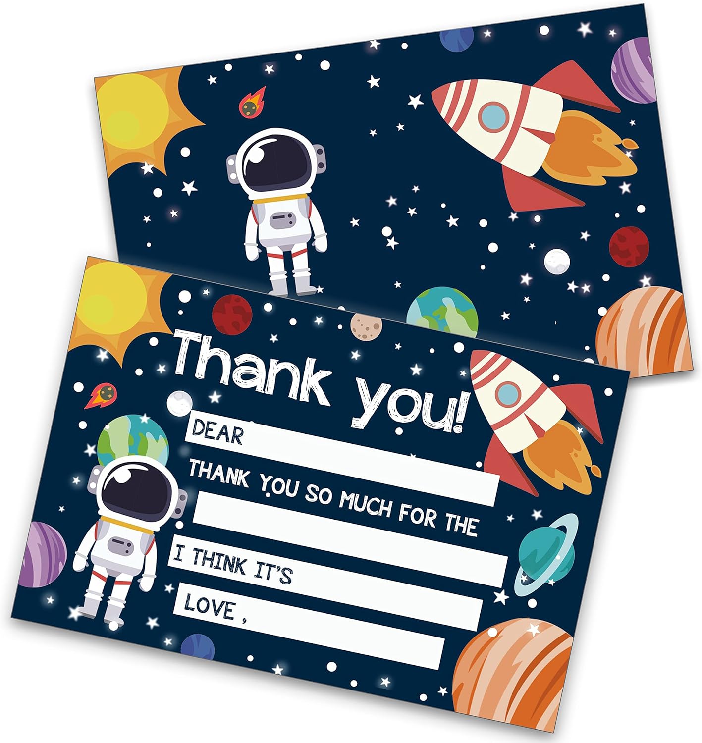Tarjetas de agradecimiento de cumpleaños, rellena las tarjetas de agradecimiento en blanco para suministros de fiesta de cumpleaños temática