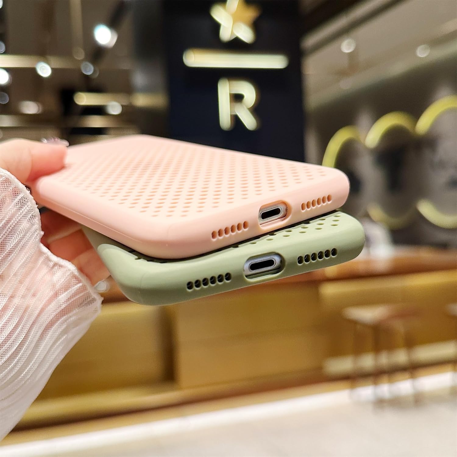 Funda diseñada para iPhone 11, funda transpirable con disipación de calor con agujero celular, protección de lente de cámara trasera completa, funda