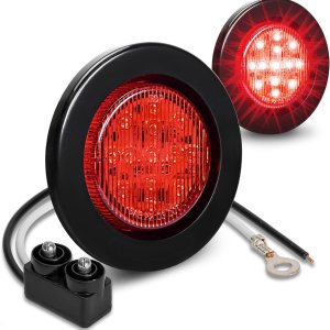 ONLINE LED STORE – Luces de delimitación lateral de 13 LED, redondas, de 6.35cm (padre)., Paquete de 2, Rojo ONLINE LED STORE – Luces de delimitación lateral de 13 LED, redondas, de 6.35cm (padre)., Paquete de 2, Rojo