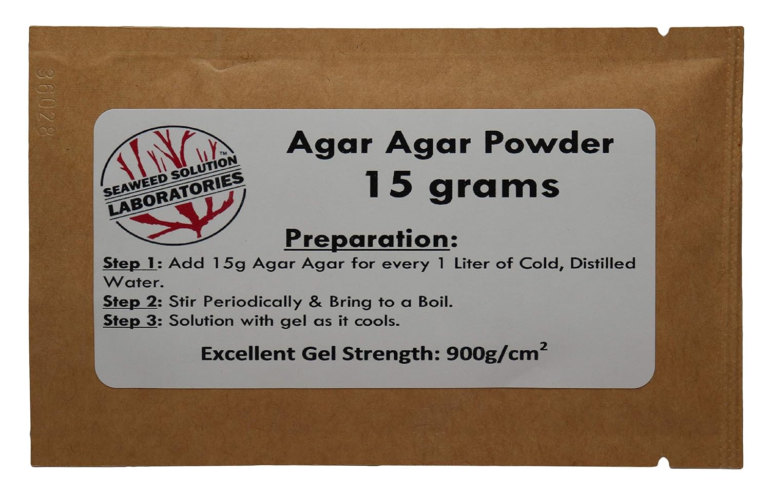 Agar Agar en polvo – 0.53 oz, grado de laboratorio
