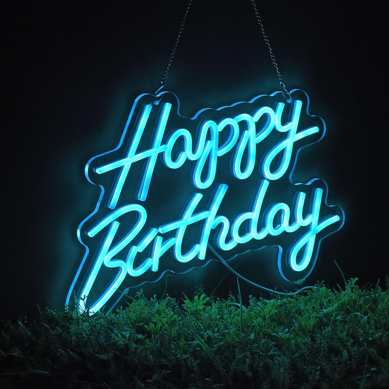 Letrero de neón de feliz cumpleaños para decoración de pared, con interruptor regulable, letreros de luz de neón reutilizables para toda la