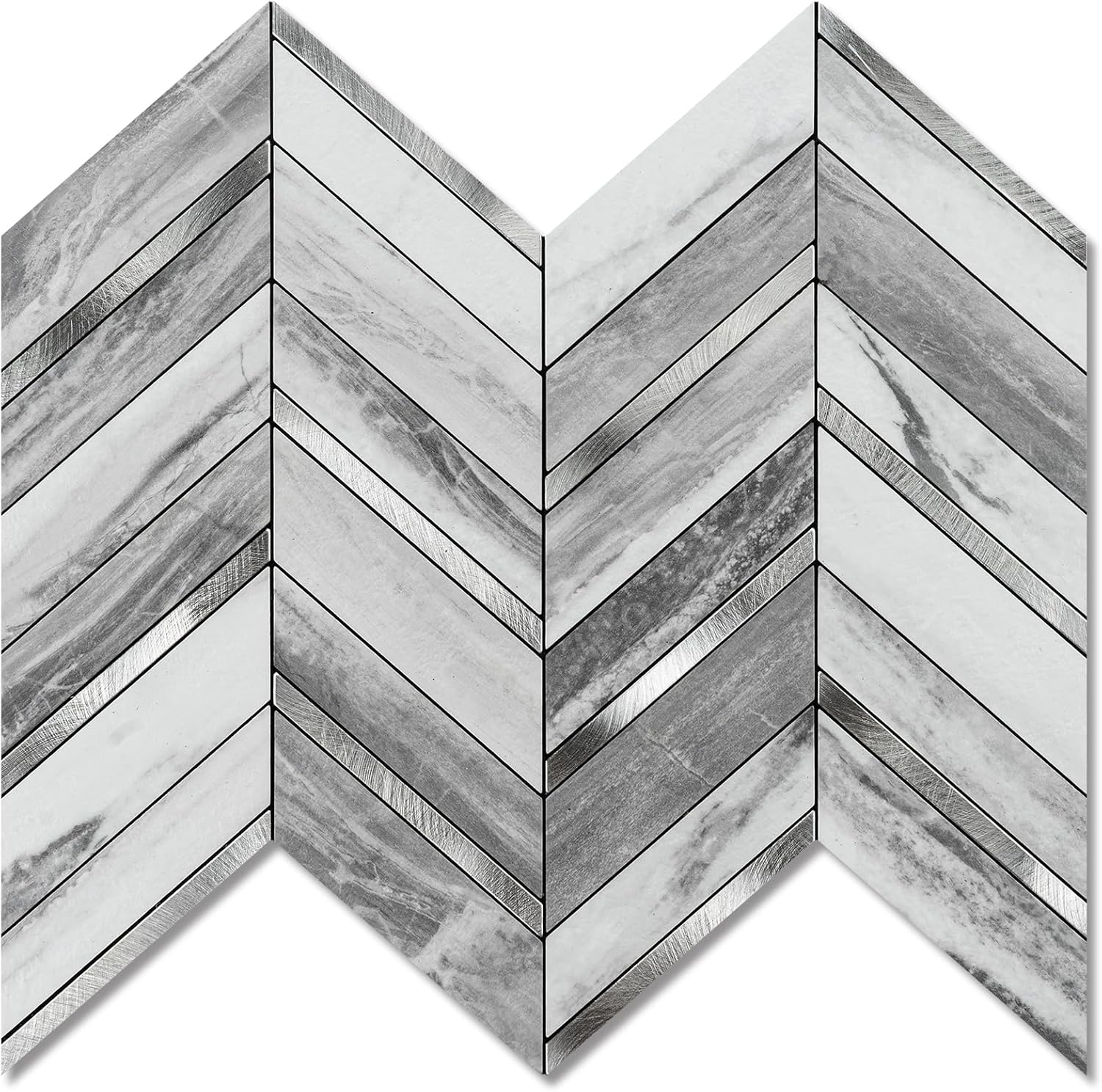 Pelar y pegar, 10 hojas de azulejos de pared de espiga para despegar y pegar de 12.1 x 9.7 pulgadas, azulejos de PVC para salpicaduras de cocina,