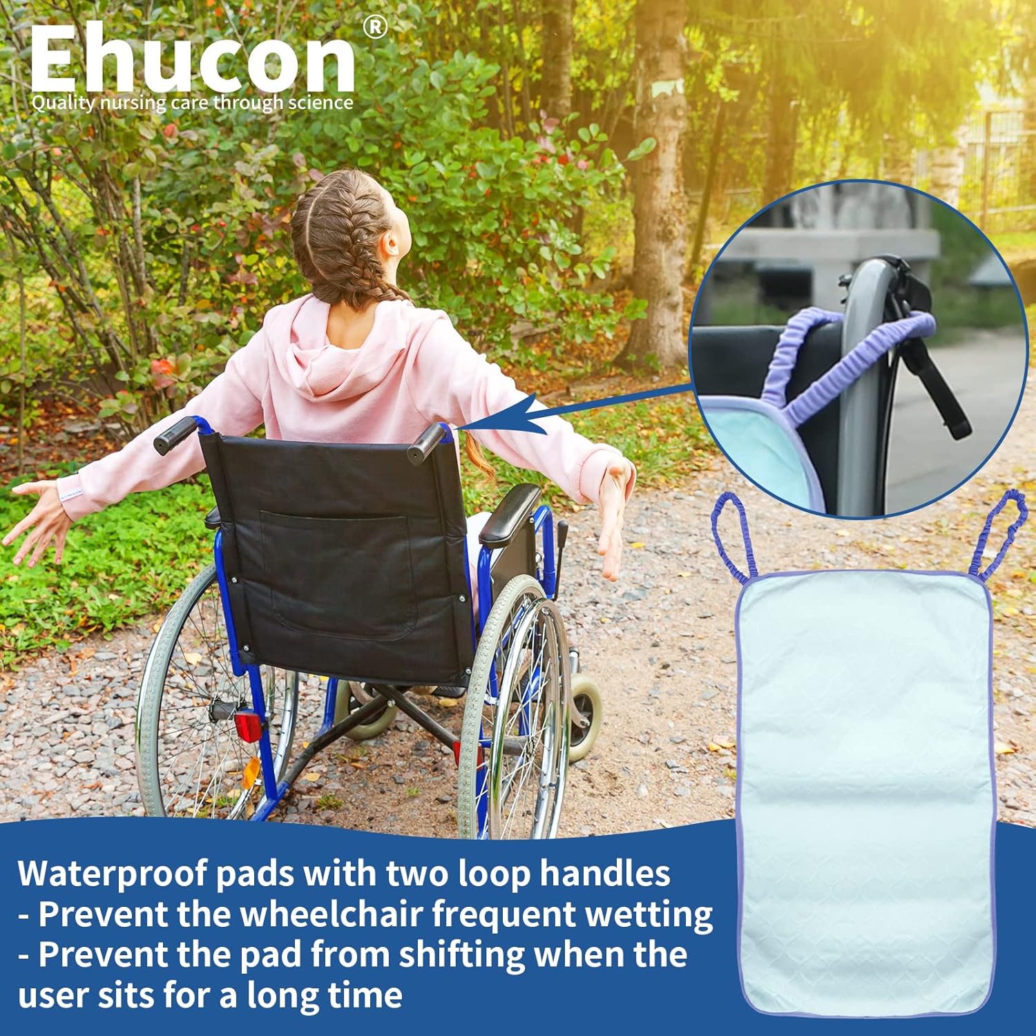 Almohadilla de incontinencia altamente absorbente para silla de ruedas para ancianos, almohadillas impermeables de 4 capas, suave, lavable y