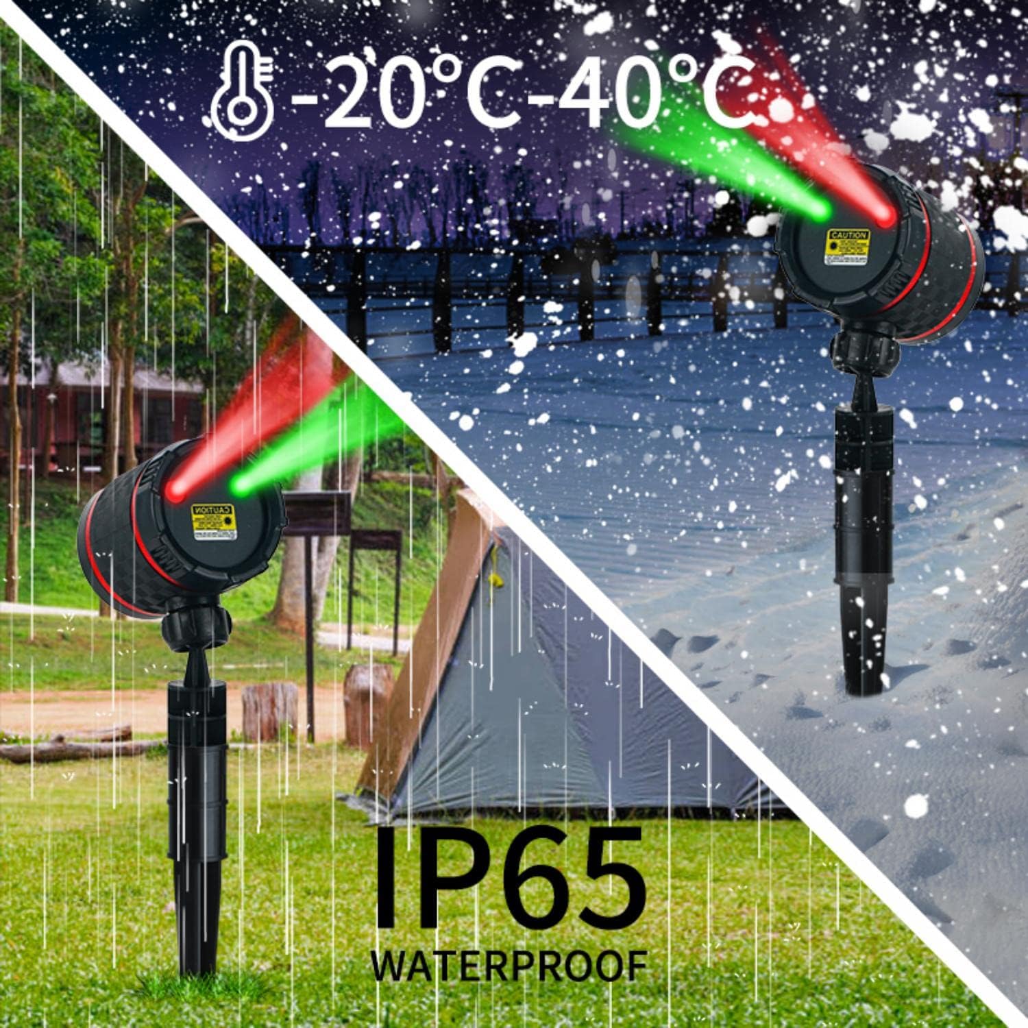 Proyector láser de Navidad, luz de jardín estrellada roja y verde con control remoto para decoración de Navidad, fiesta de Año Nuevo (estrella