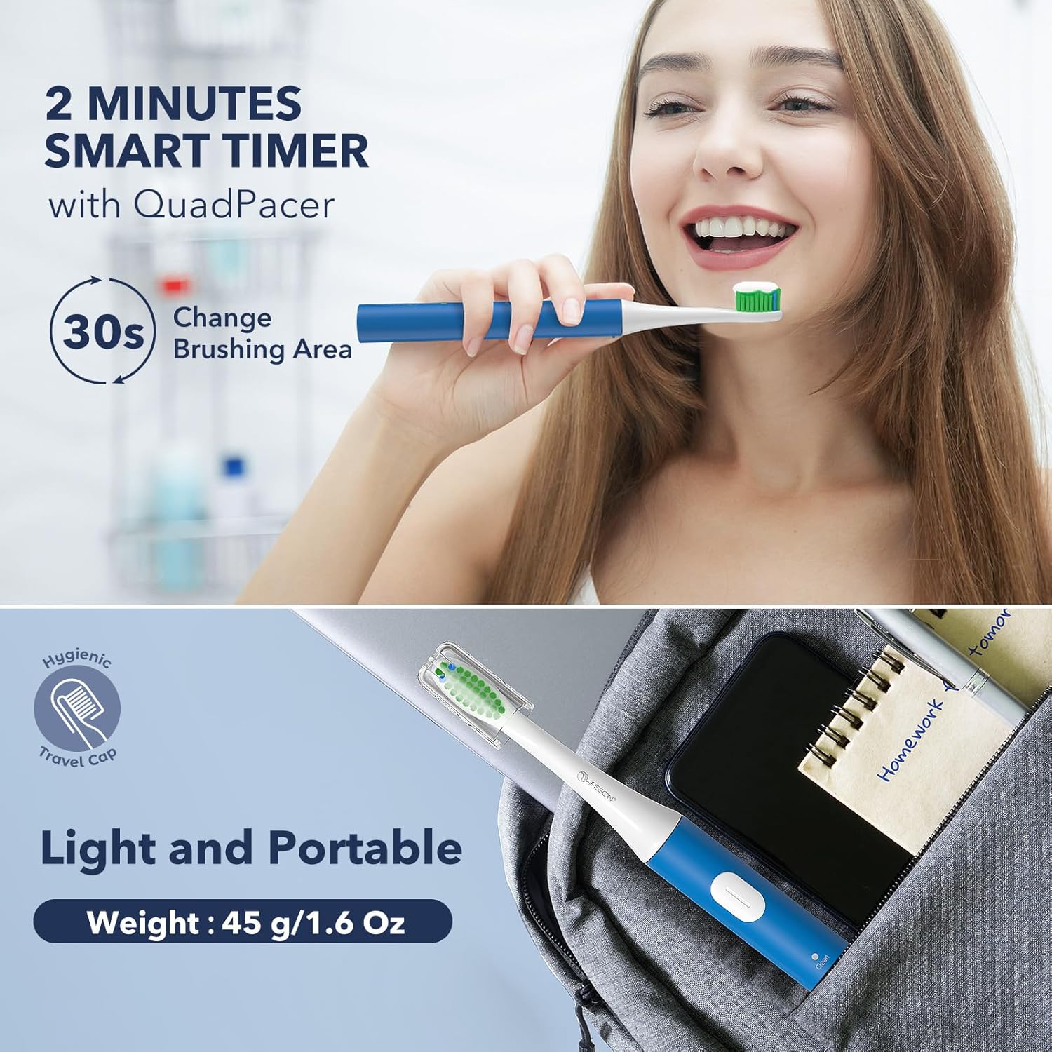 Cepillo de dientes eléctrico Sonic para adultos y niños, cepillo de dientes eléctrico de 40,000 VPM, cepillos de dientes eléctricos ultrasónicos de