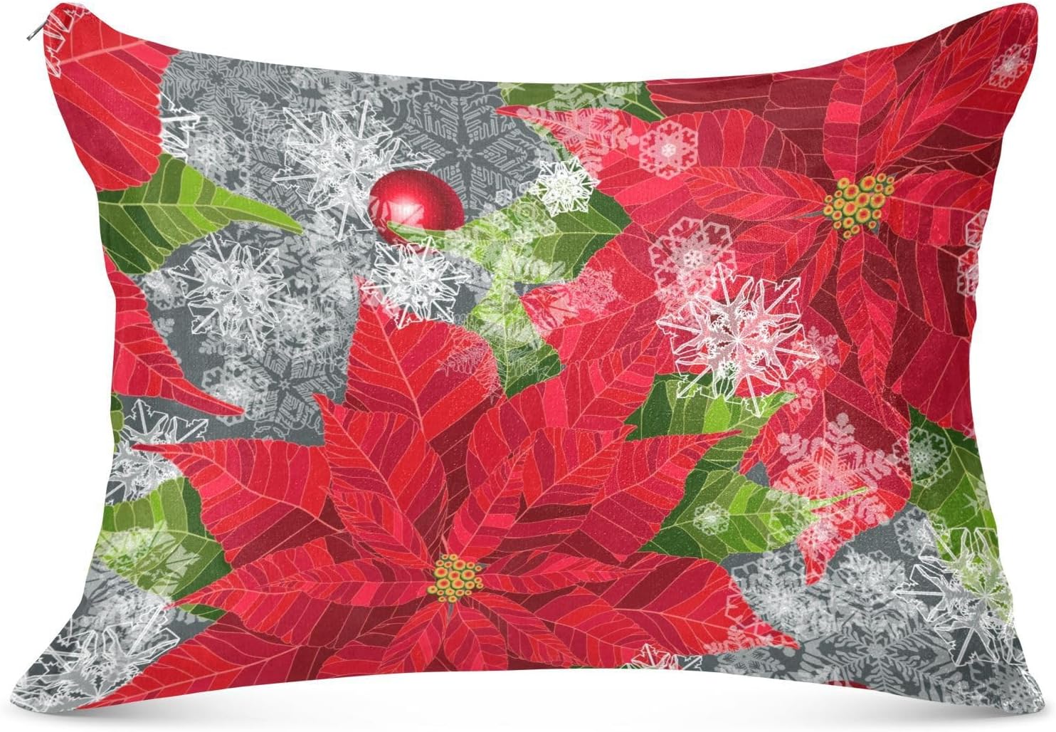 Fundas de almohada de terciopelo con flores de pascua navideñas, fundas de almohada suaves, cómodas fundas de almohada decorativas para sofá, cama,