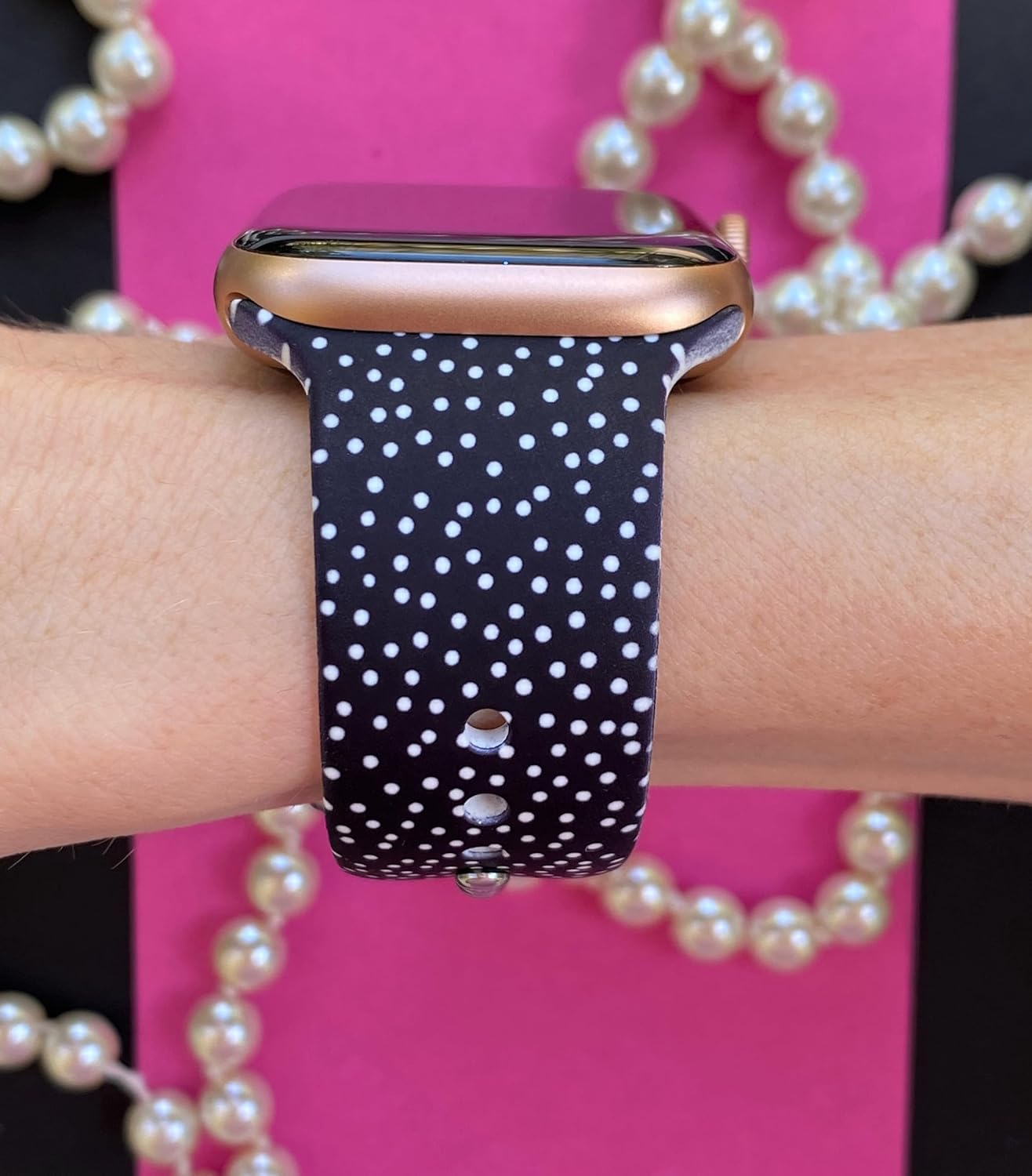 FoxiBands Correa de reloj floral  Compatible con correas iWatch de 1.772 pulgadas, 1.732 pulgadas, 1.654 pulgadas, 1.614 pulgadas, 1.575 pulgadas,