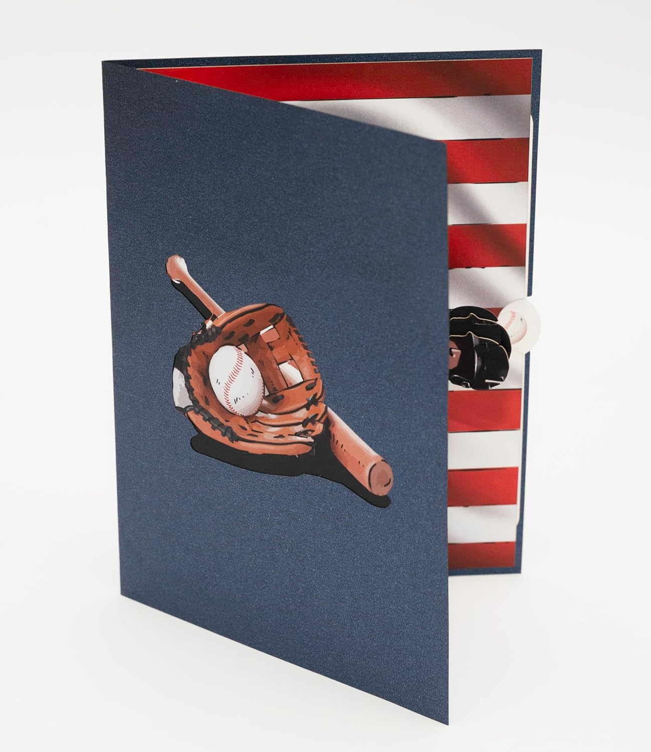 PQDGlobal Tarjeta emergente 3D de jugador de béisbol, arte de papel y artesanía, tarjeta de felicitación, cumpleaños, aniversario, Navidad, tarjeta