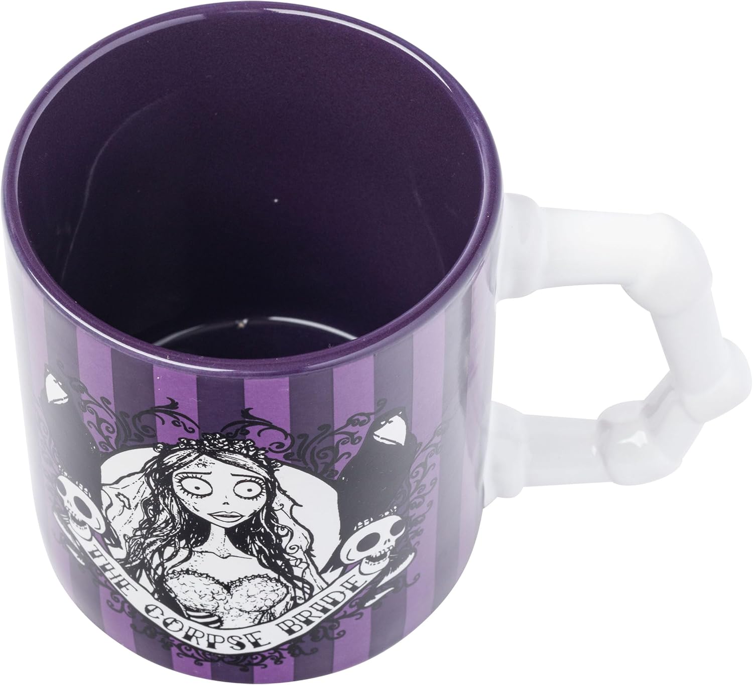 Silver Buffalo Taza de cerámica con mango esculpido, diseño de cadáveres y novias, 20 onzas