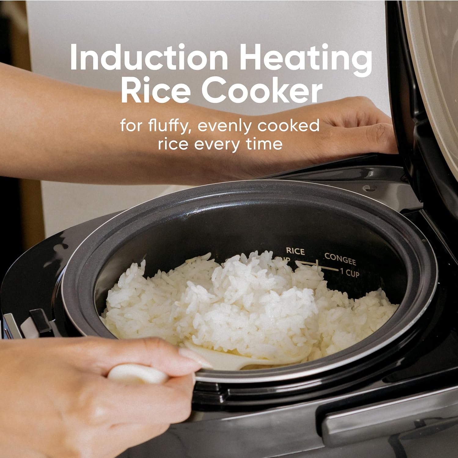 Tartle Kitchen IH103 – Olla arrocera y calentador de calor por inducción a presión, 6 tazas, estilo japonés, tecnología IH con vaporizador (1.5 L)