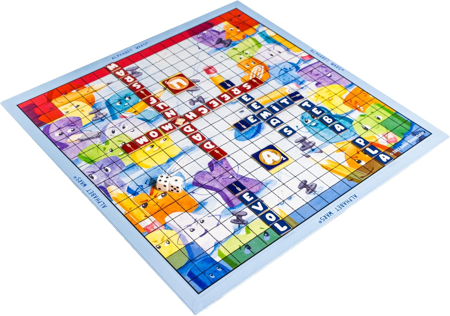Alphabet Wars Juego de mesa para diversión familiar y enriquecimiento educativo, juego de mesa de guerra de palabras de dados, mejora la memoria, la