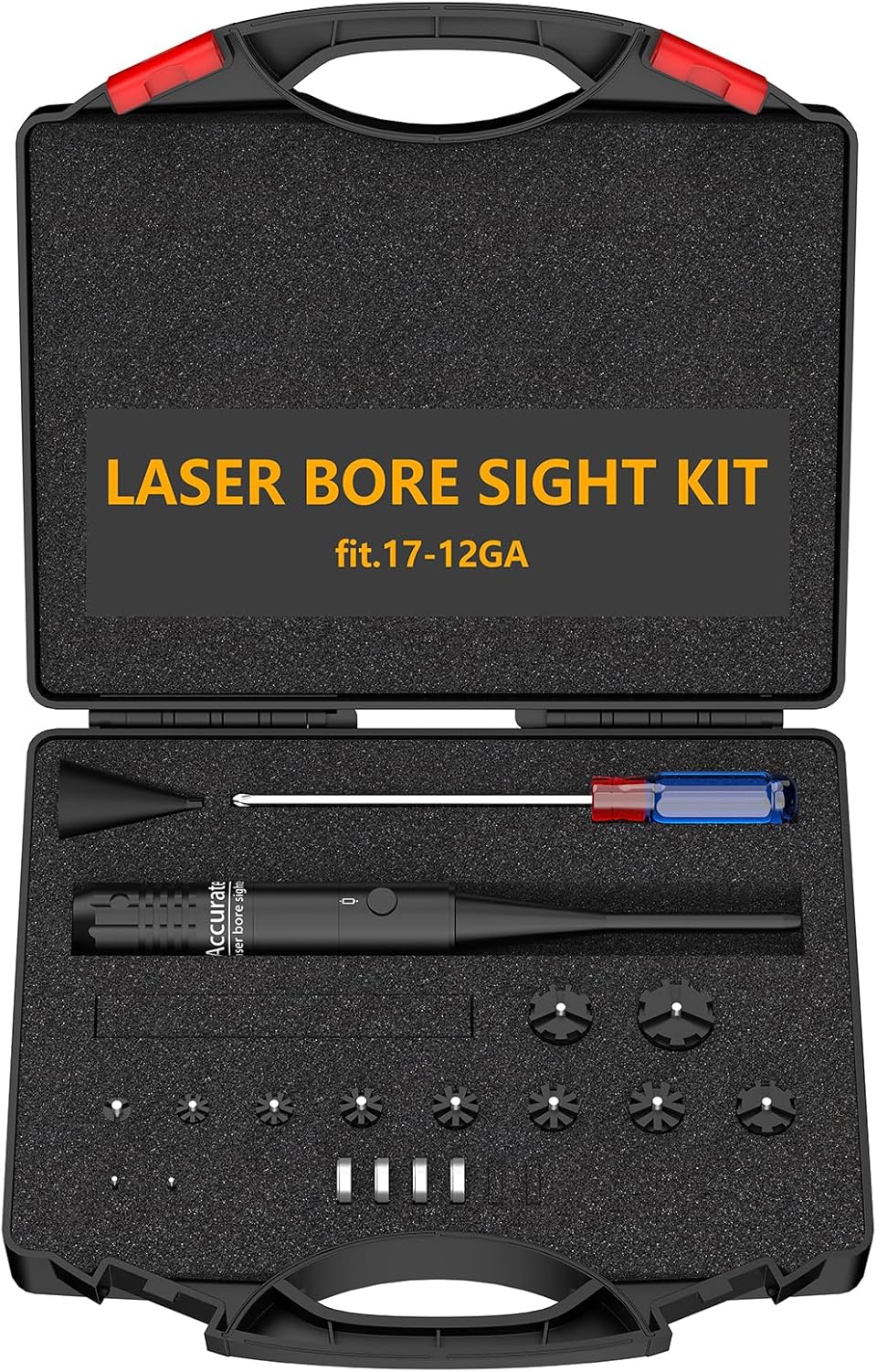 Kit de visión de perforación verderojo láser Boresighter con interruptor de botón para.17 a 12GA Calibre Rifles Pistola, mira láser roja