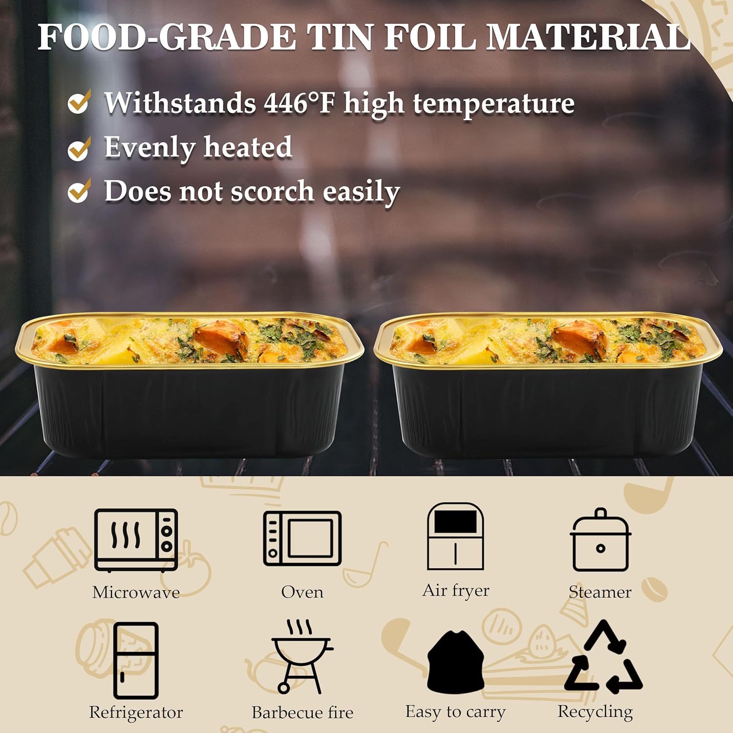 BAKINGPAK Tazas para hornear con tapas, 30 moldes para pasteles de 5.5 onzas, mini moldes para pasteles con tapas, moldes para magdalenas con tapas,
