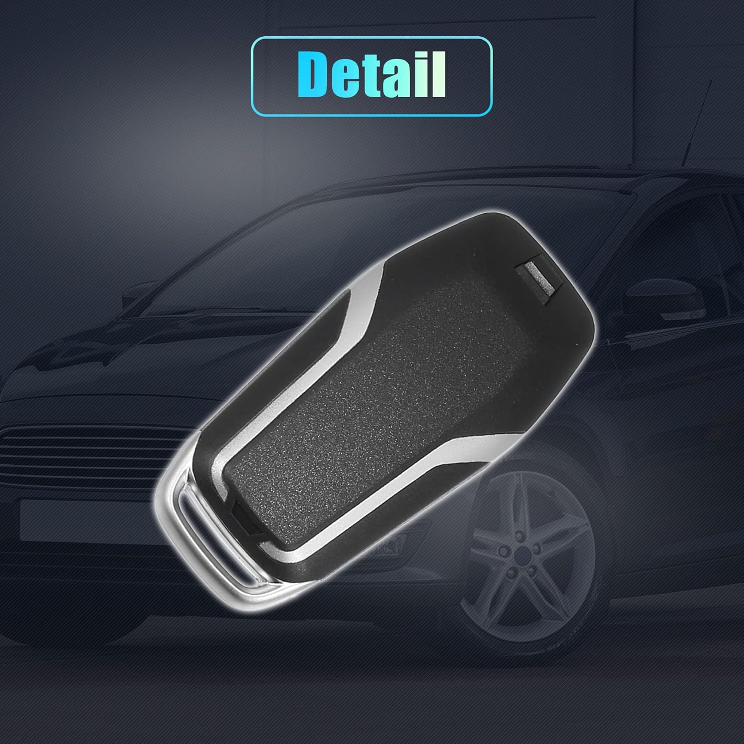 X AUTOHAUX Funda de repuesto para llavero inteligente de 5 botones sin llave para Ford F150 F250 Explorer Edge 2015-2017 M3N-A2C31243300 con hoja