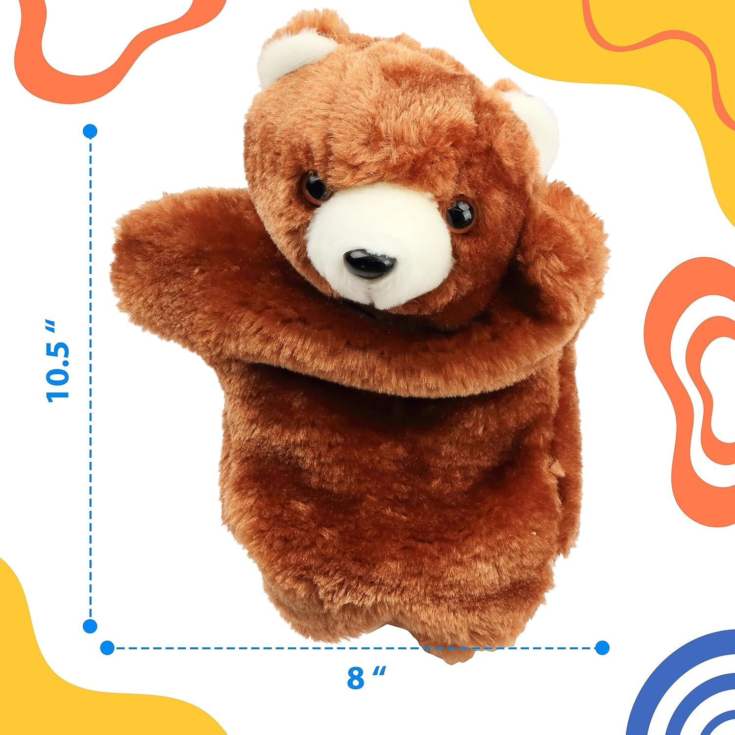 Cuteoy Juguete de peluche con forma de oso de mano, boca abierta y movible, juego de rol creativo, narración de historias, regalos para niños
