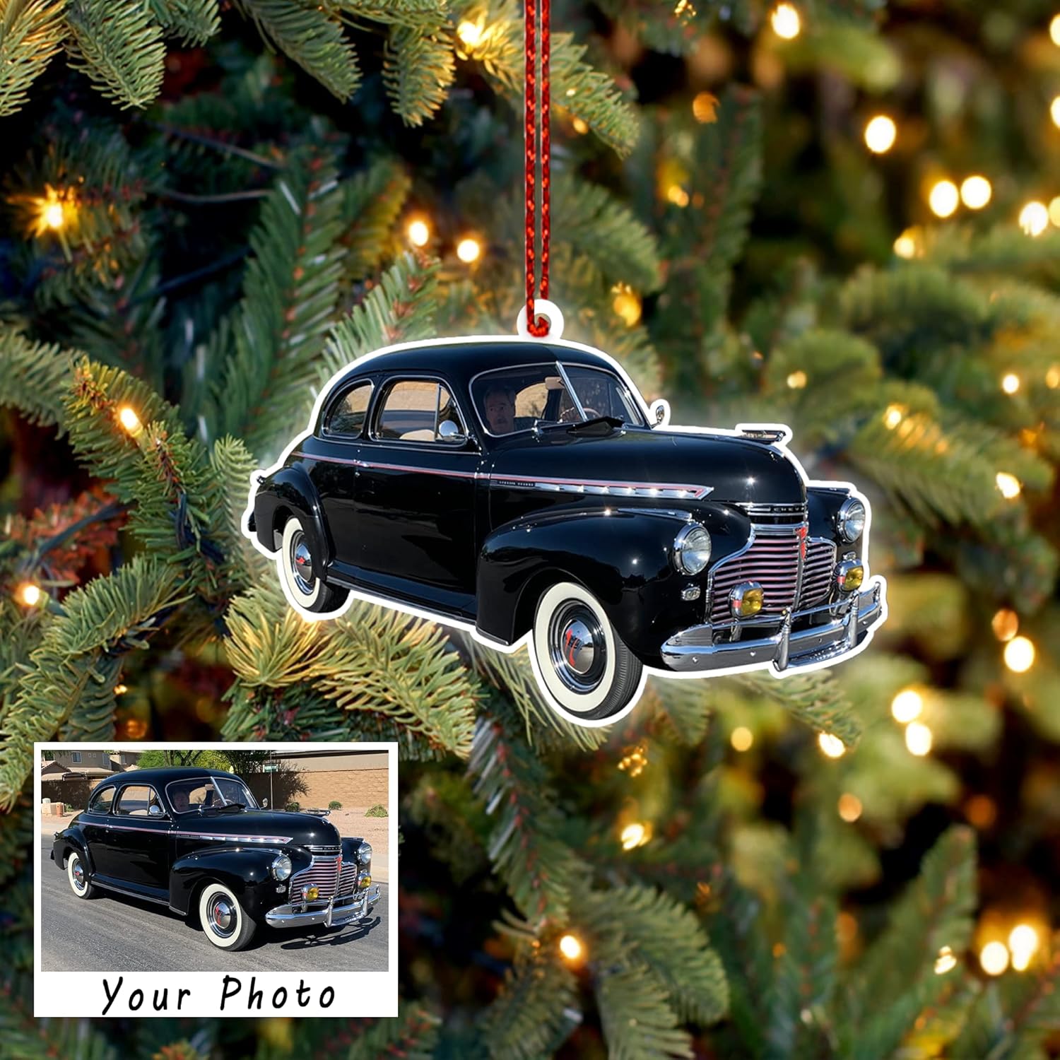 Adorno de Navidad con foto personalizada para amantes de las carreras de modelos tardíos por Kool-Kool, regalo de carreras de pista de tierra,