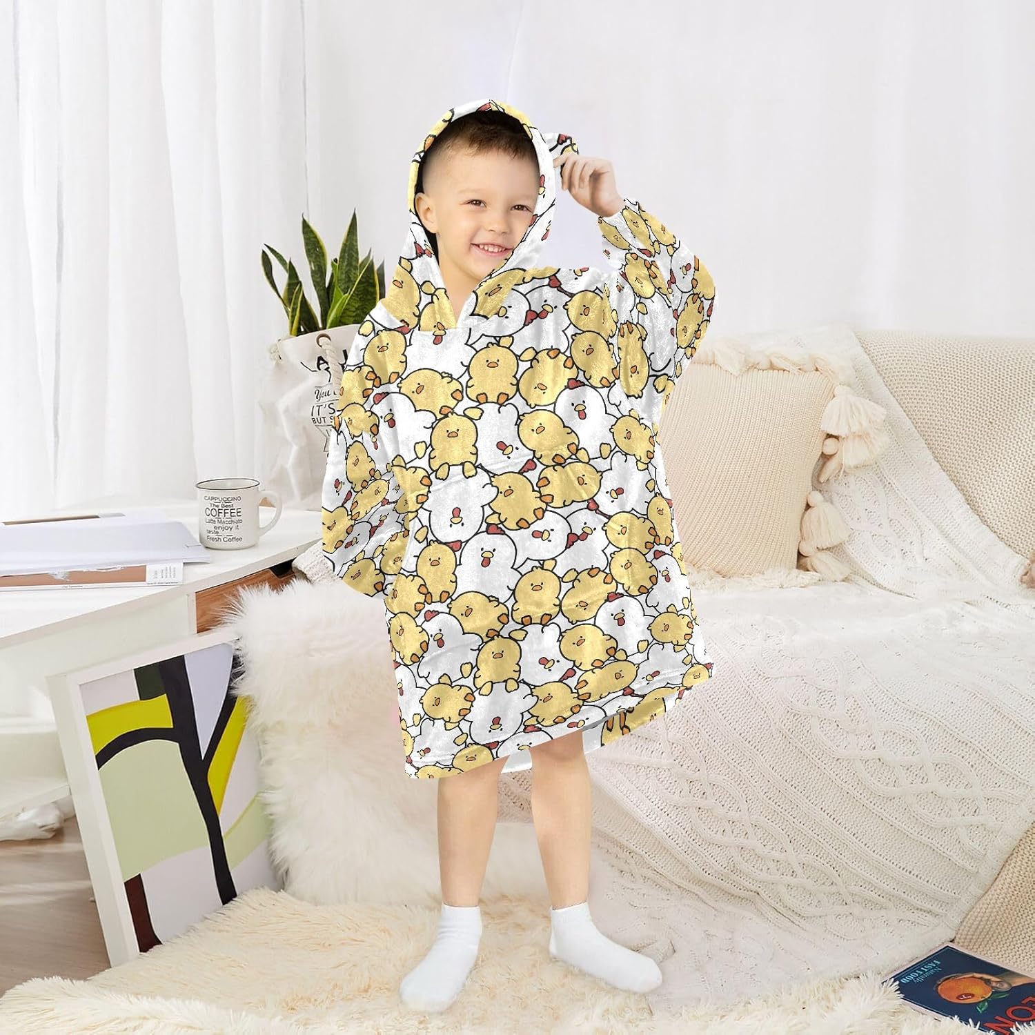 Wearable Blankets for Kids, Soft Warm Cozy Oversized Blanket Hoodie, Gifts 3-14 Y Boys Girls Teens with Pocket