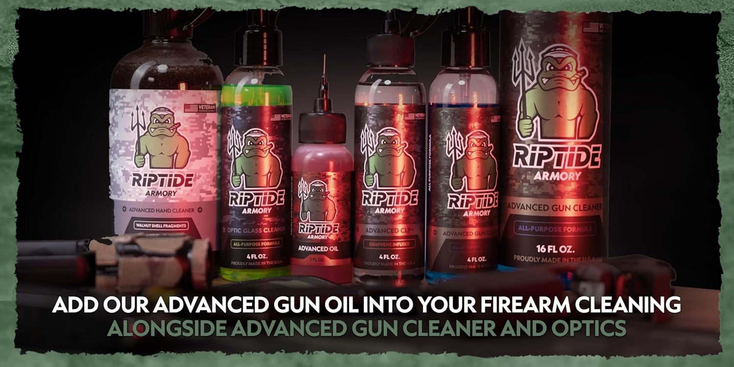Riptide Armory Advanced – Aceite para pistola  Protección y lubricación de grafeno de larga duración  Protege y previene la acumulación  Seguro en