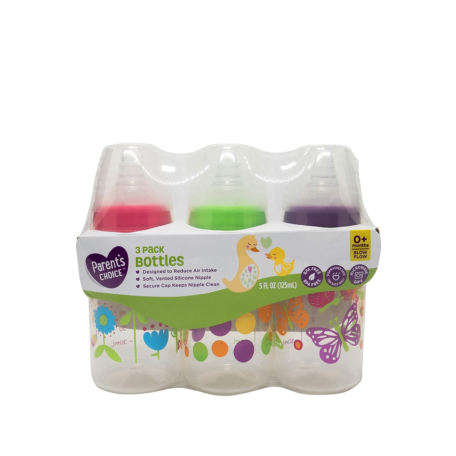 Parent’s Choice Botellas sin BPA, 5 onzas, 3 unidades