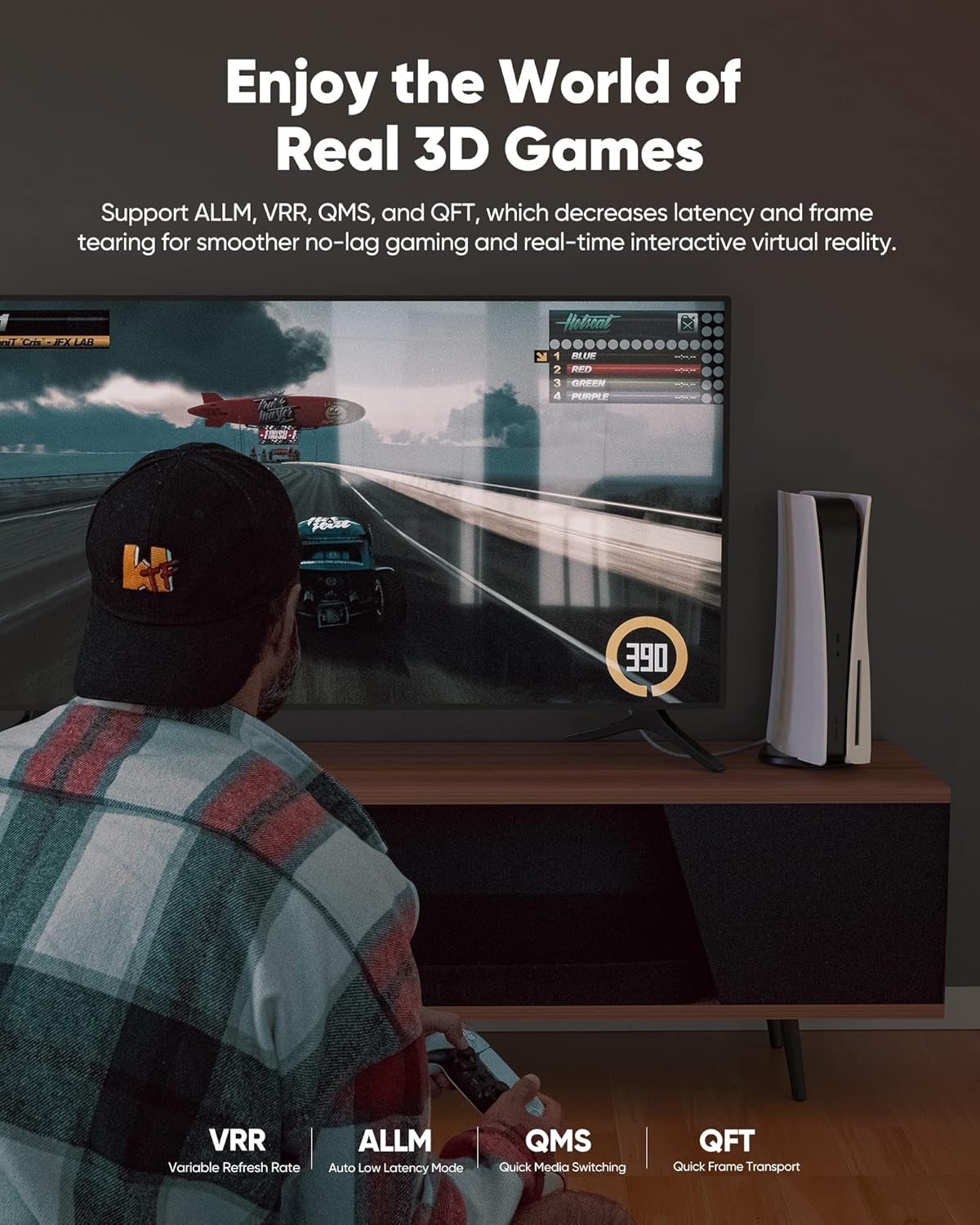 Highwings – Cable HDMI de 8 K a 60 Hz, 10 pies  3 metros, 48 Gbps, cable HDMI de nailon trenzado de ultra-alta velocidad, 4 K A 120 hZ, 144 Hz, RTX