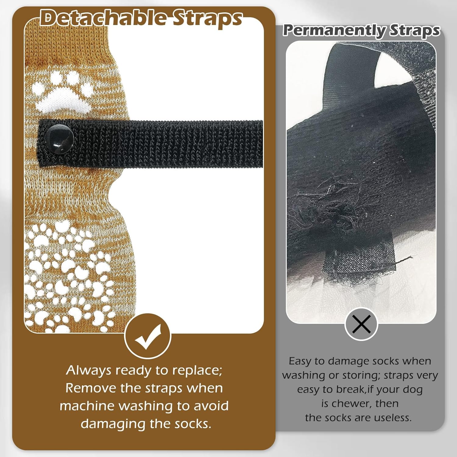 EXPAWLORER Calcetines antideslizantes para perro, agarre de doble cara, control de tracción en suelos de madera dura, zapatos para perros para
