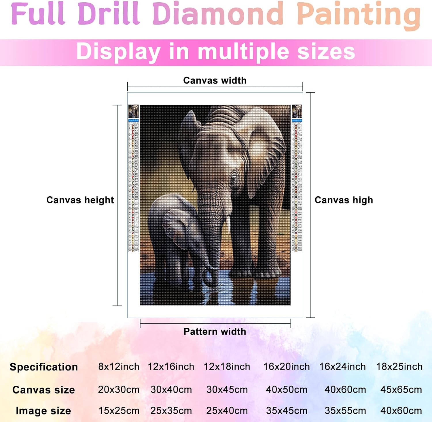 Kit de pintura de diamantes 5D para bricolaje, animales coloridos, taladro completo, kits de pintura de diamantes, arte de diamantes de animales,