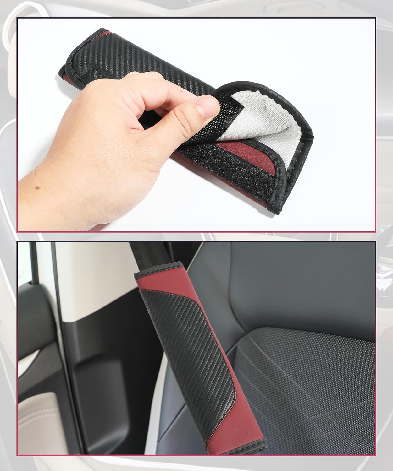 RACOONA Funda para cinturón de seguridad, fundas para cinturón de seguridad, accesorios de automóvil, almohadilla de hombro para cinturón de