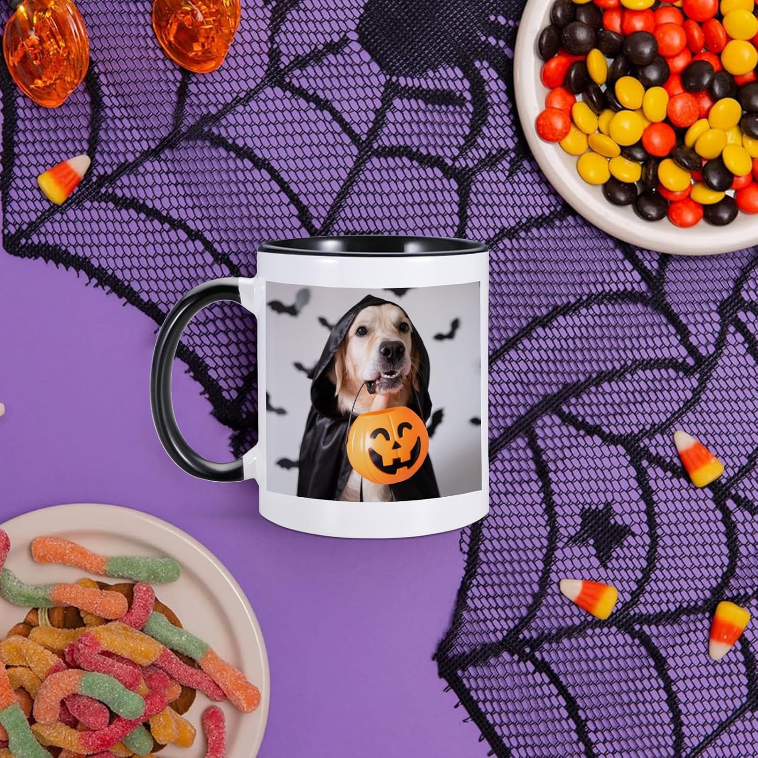 Taza de café personalizada de Halloween, con foto e imagen, logotipo, texto, regalos personalizados para Halloween, Navidad, cumpleaños, novio,