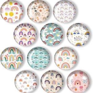 ADILAIDUN 12 imanes de cristal fuertes para refrigerador, diseño de arco iris para nevera, imanes de pizarra blanca, imán de gabinete para el hogar, ADILAIDUN 12 imanes de cristal fuertes para refrigerador, diseño de arco iris para nevera, imanes de pizarra blanca, imán de gabinete para el hogar,