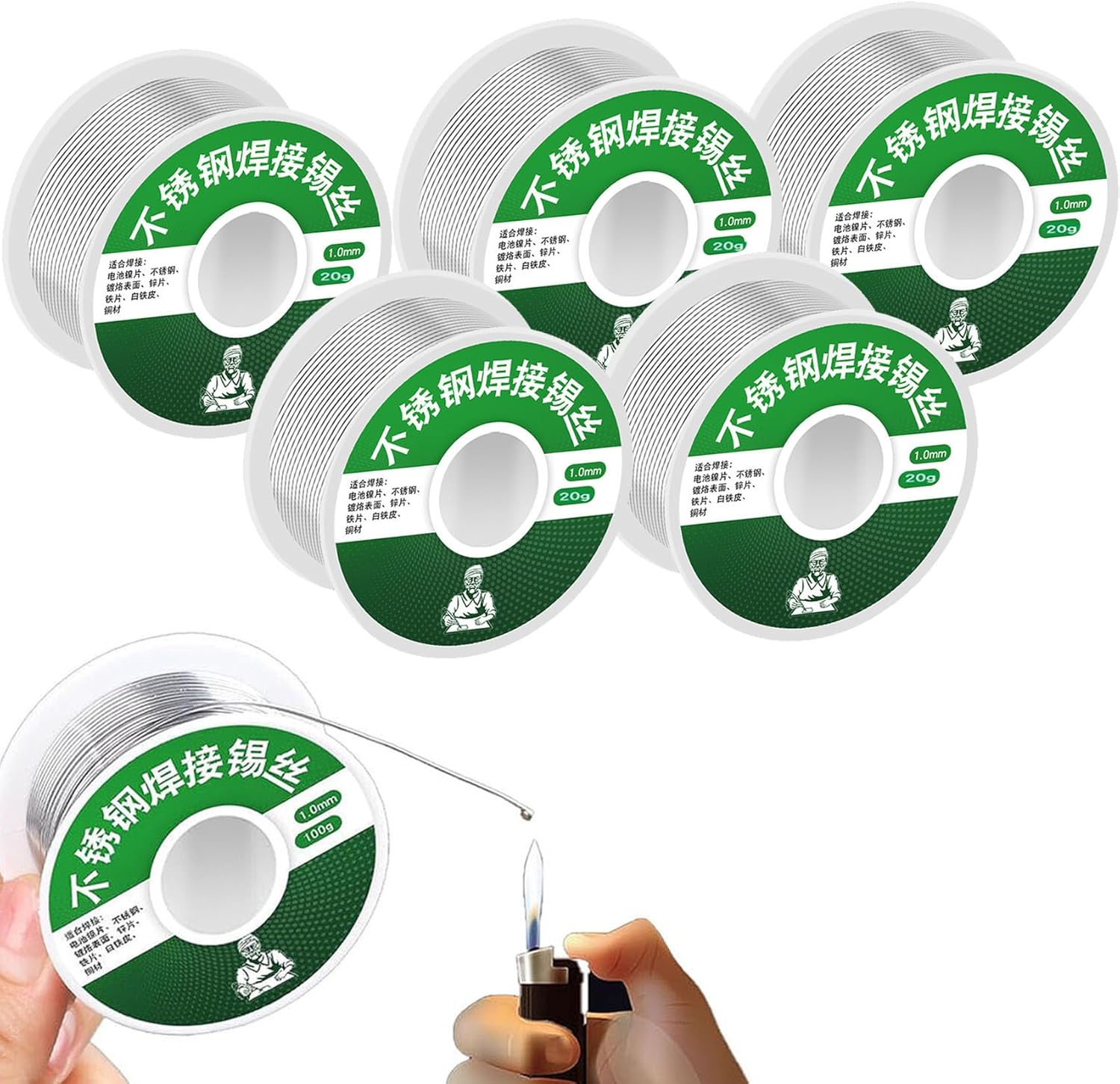 Alambre de soldadura de aluminio para encendedor de acero inoxidable, alambre de estaño de soldadura de acero inoxidable, Alambre de soldadura de