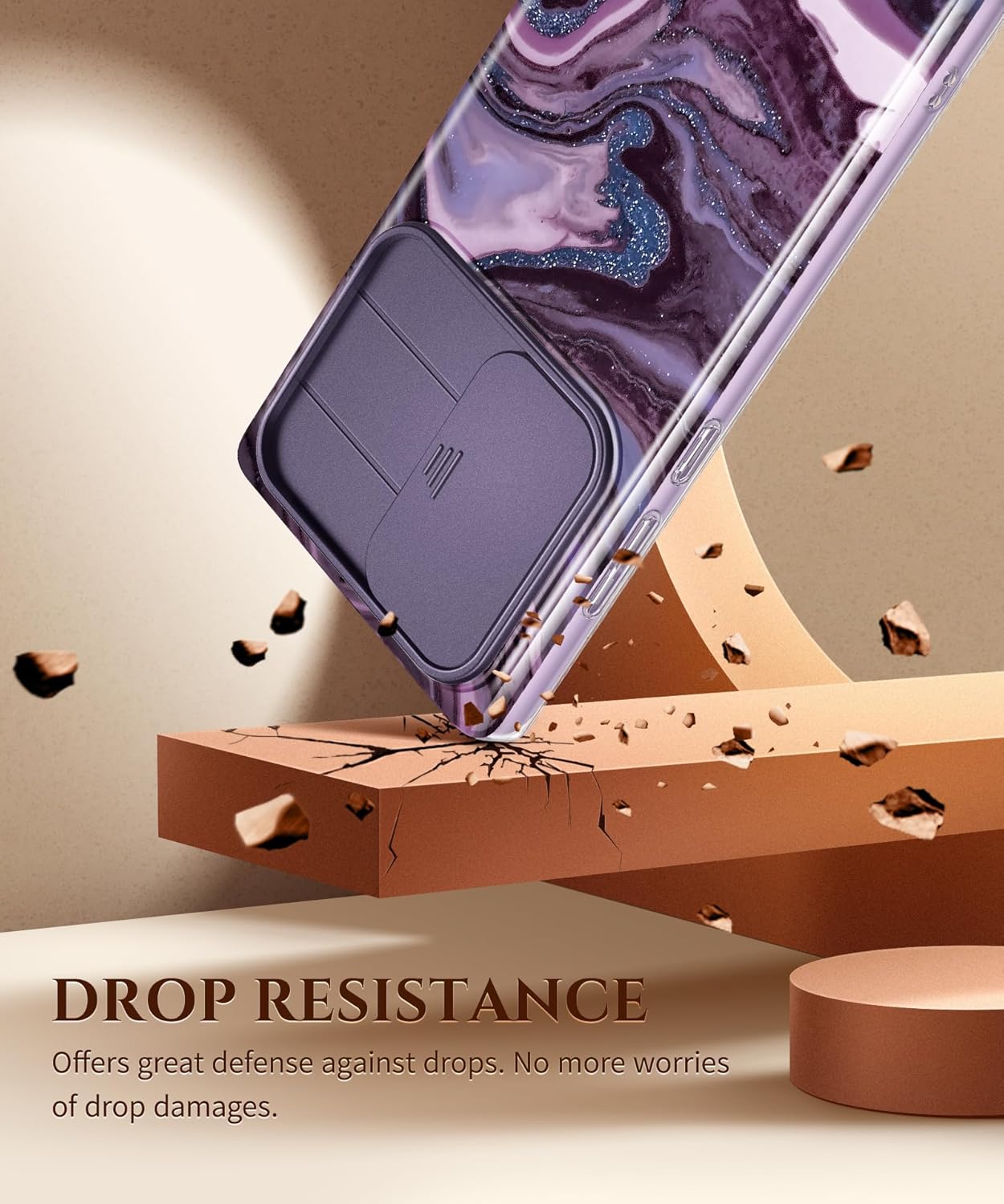 GVIEWIN Funda para Samsung Galaxy S23 Ultra con funda deslizante para cámara, protector de pantalla integrado 2 marcos frontales de grado militar a