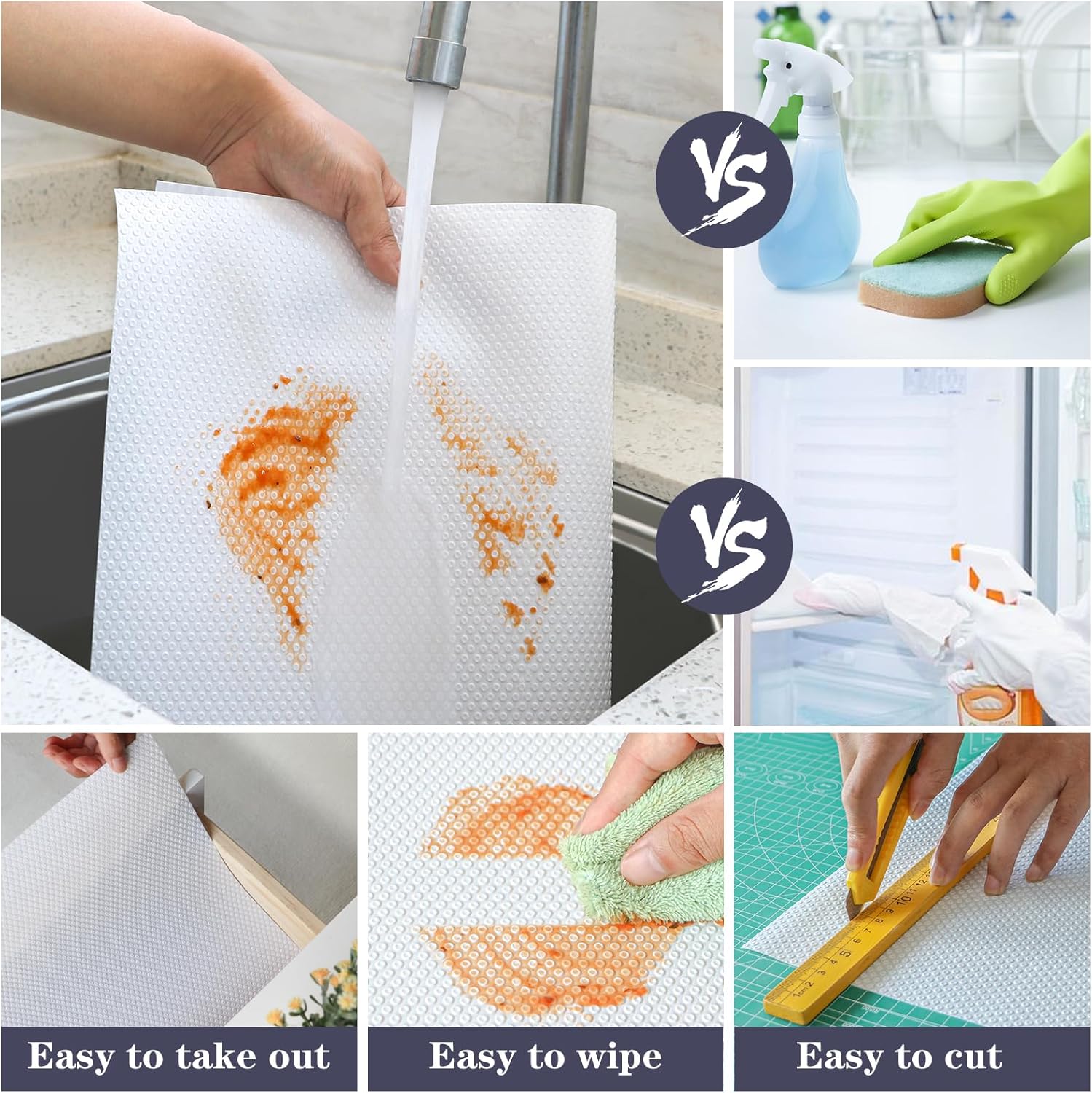 Hersvin Revestimientos para estantes, alfombrillas para cajones de cocina de 20 pulgadas x 20 pies, protector de armario de EVA no adhesivo, forro
